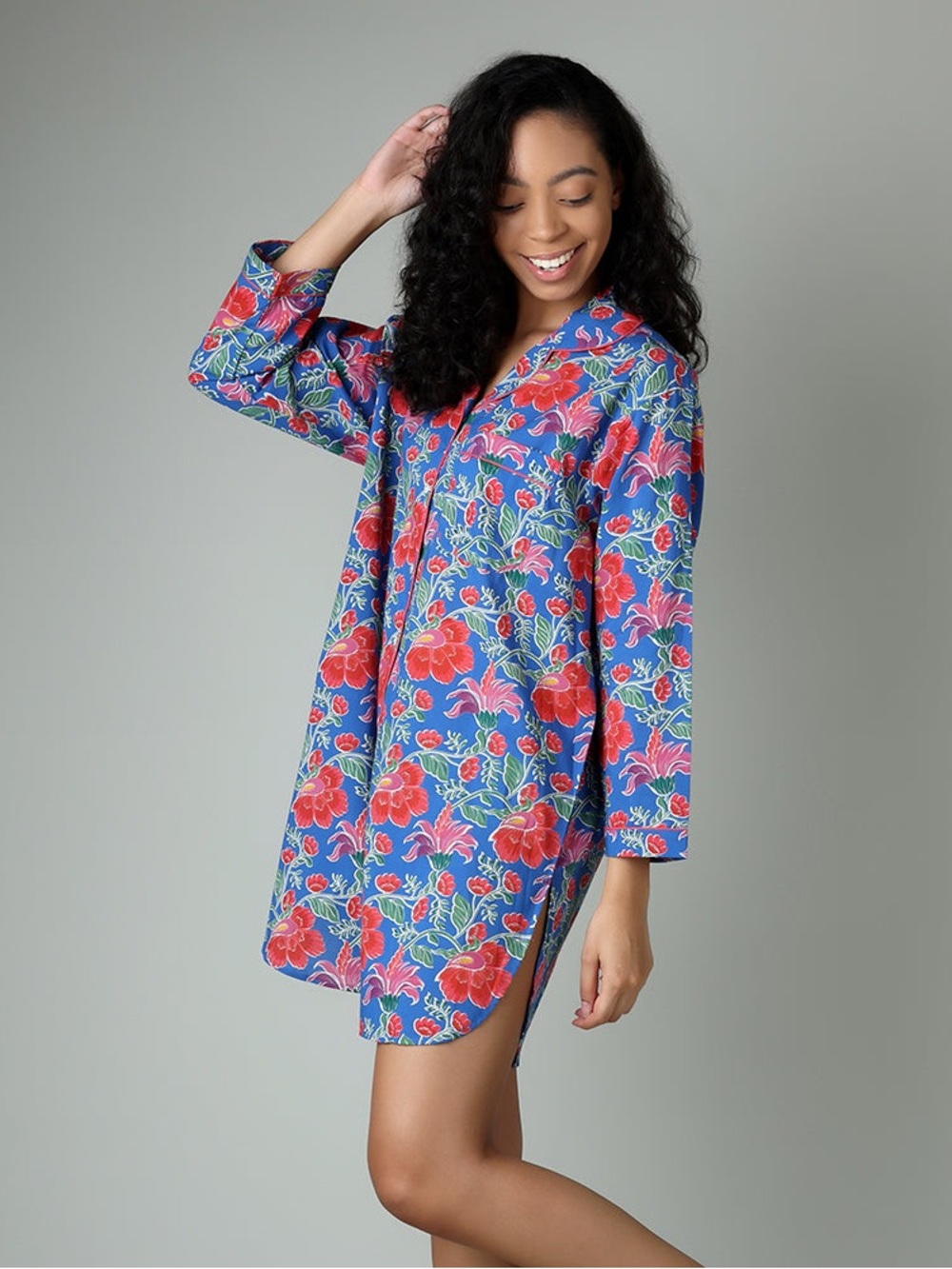 NWT - The Mahogany | 100% Cotton Clarence Indigo nightshirt | 3X